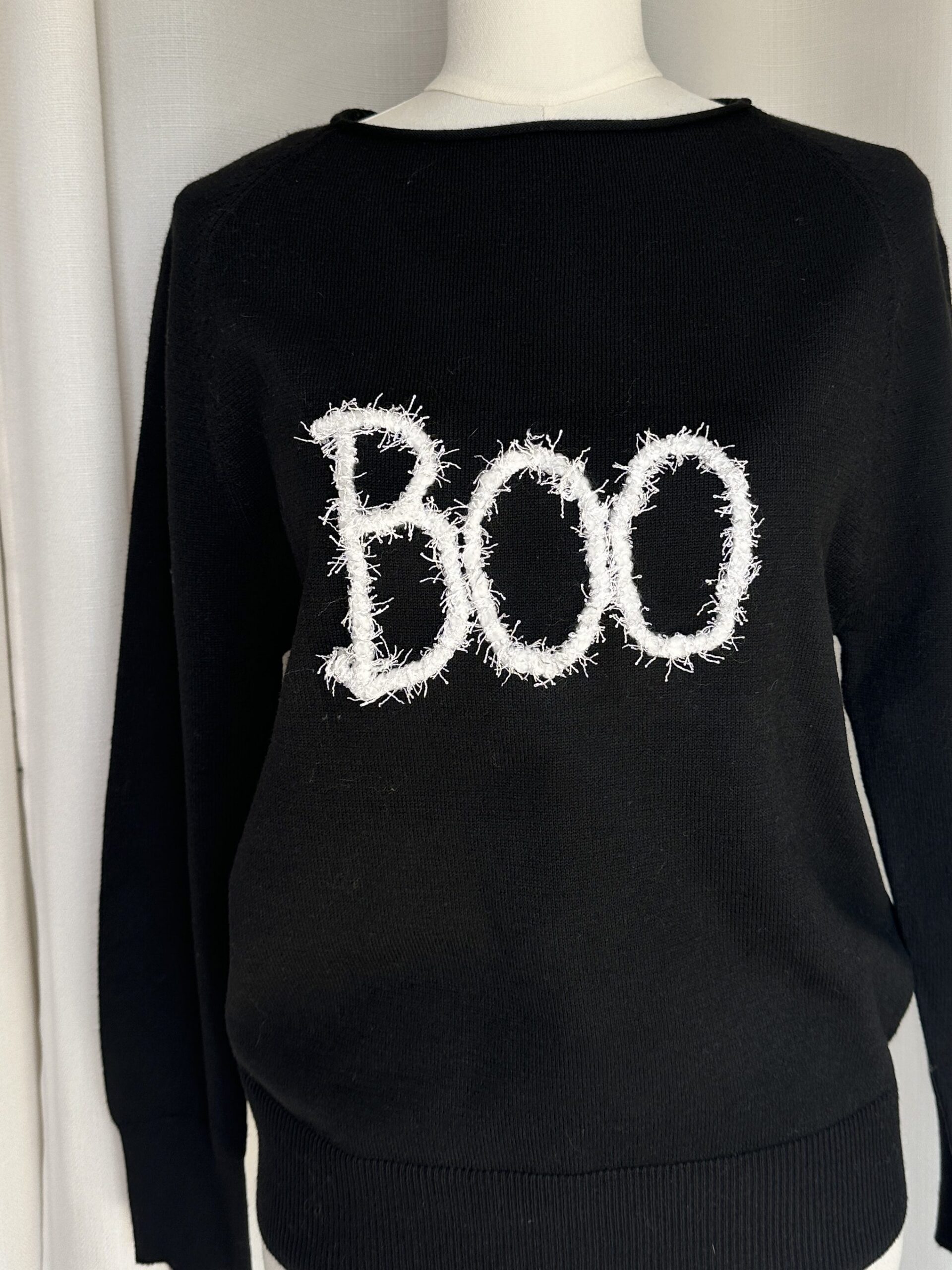 BOO sweater workshop sample